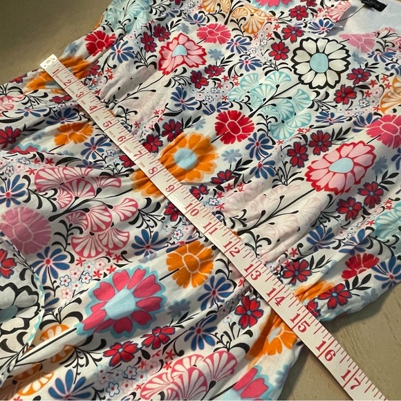 Talbots Floral Tile Print Smocked Cotton Dress Size 12 Fit & Flare Garden Party - Picture 12 of 12